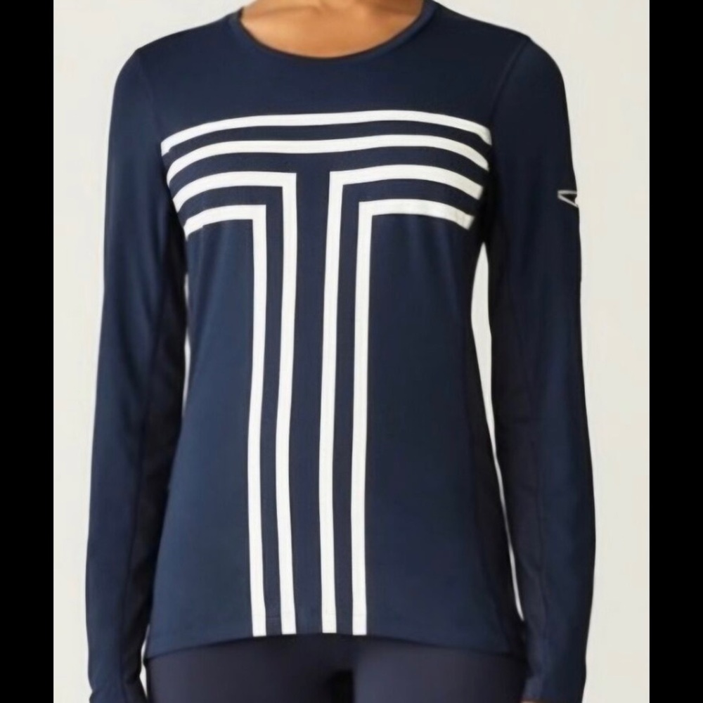 Tory Burch Sport Long Sleeve Striped Shirt